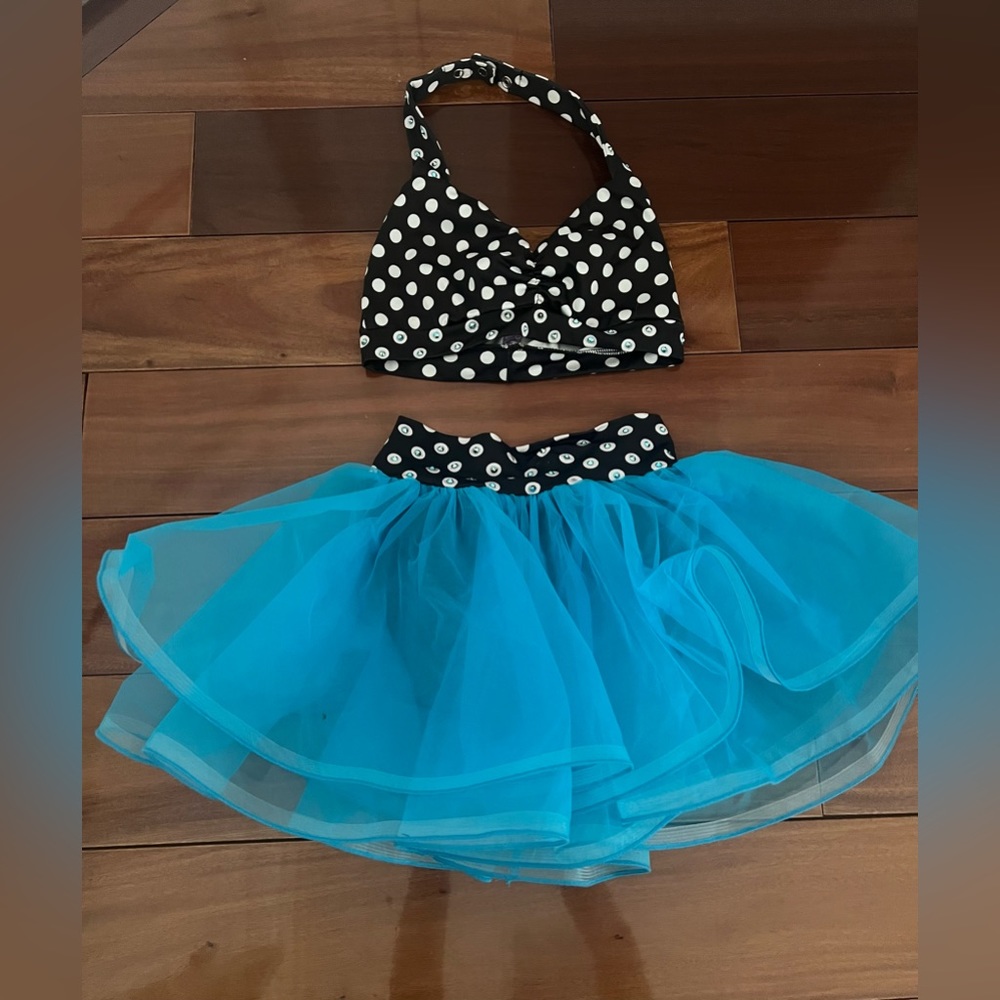 Two piece polka dot jazz costume